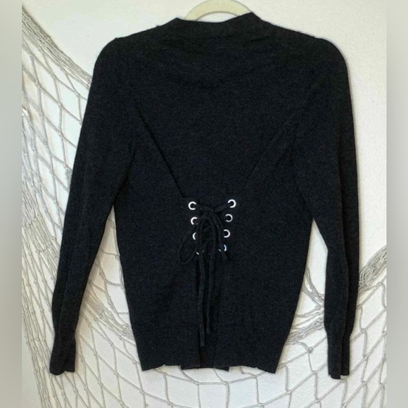 Sandro Black Crew Neck Sweater wool cashmere XS - Picture 1 of 6